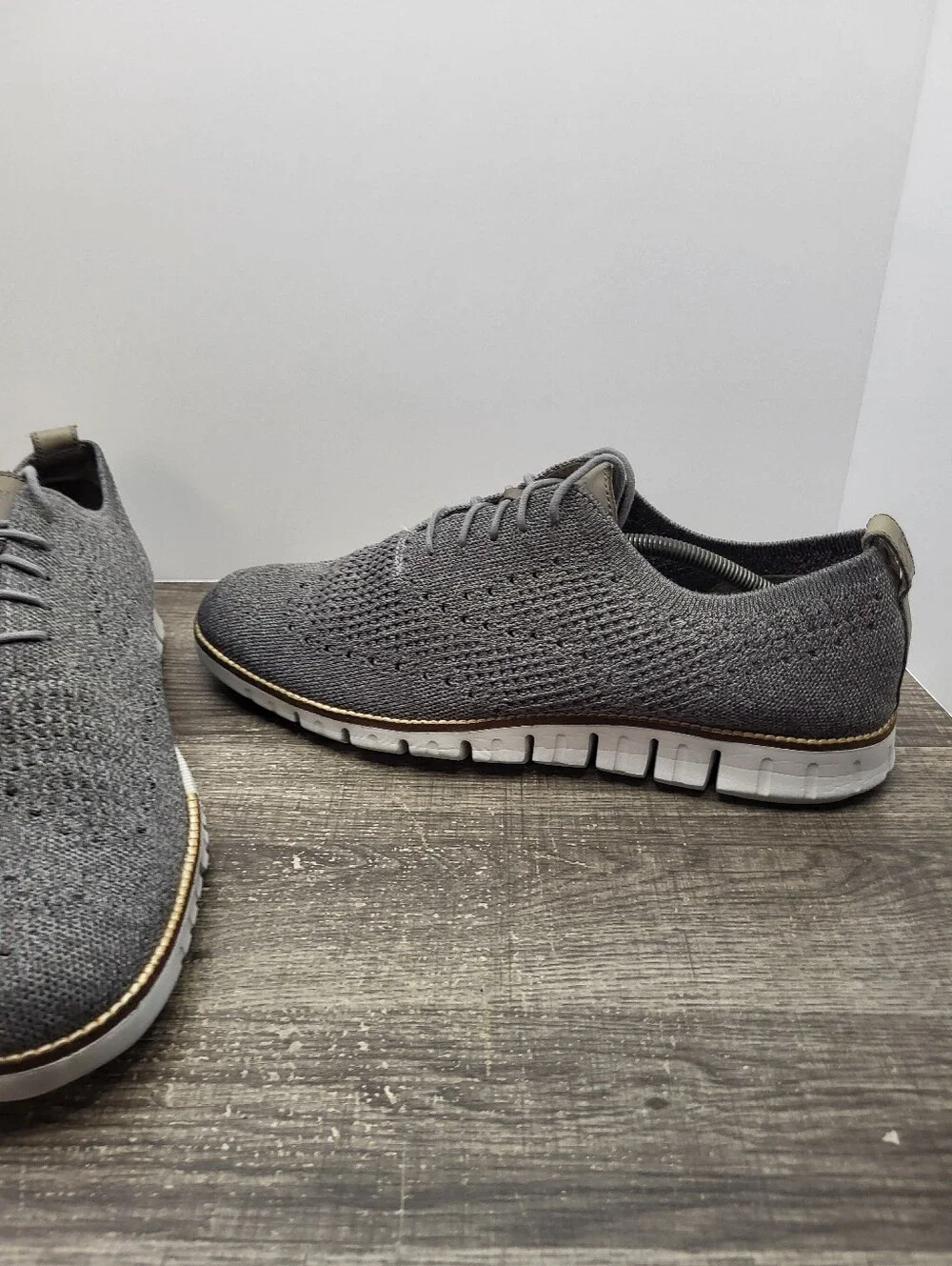 Cole Haan Zerogrand Stitchlite Gray Knit Sneaker Dress Shoes Men’s Size 13